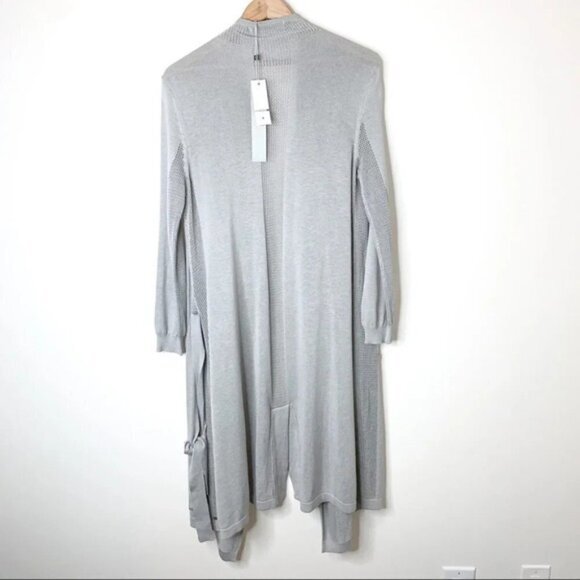 Anthropologie One Grey Day Vesper Cardigan Sweater Belted Duster Draped Gray XS - Picture 13 of 15
